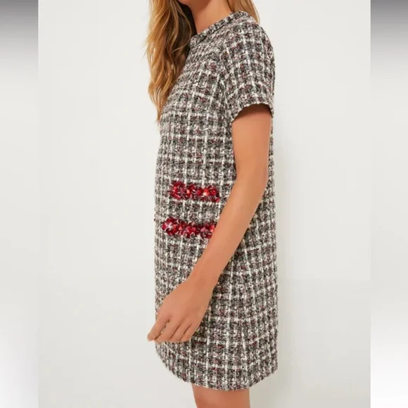Tuckernuck Tweed Mini Dress - Red, Black, White - Picture 3 of 12